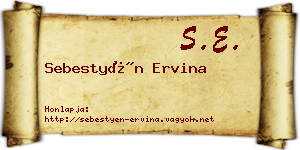 Sebestyén Ervina névjegykártya